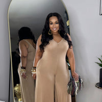Talk Nicely Jumpsuit- Mocha