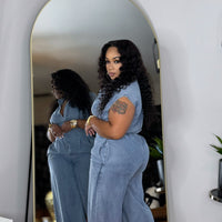 Just A Peek Denim Jumpsuit