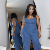 Denim Bow Jumpsuit