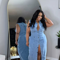 Simple But Cute Denim Dress