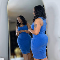 Gimmie That Midi Dress-Blue