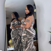Tie Dye Skirt Set- Grey