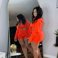 Oh That's Cute Linen Short Set-Orange