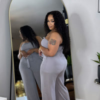 Smocked Jumpsuit- Grey
