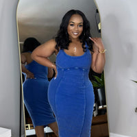 Gimmie That Midi Dress-Blue