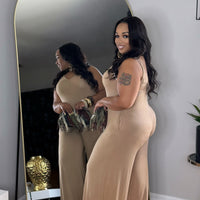 Talk Nicely Jumpsuit- Mocha