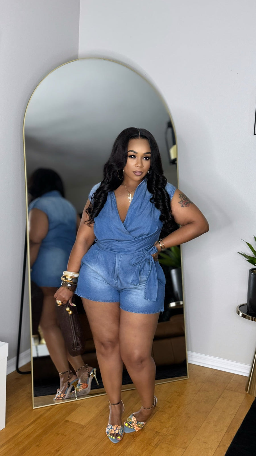 What It Takes Denim Romper