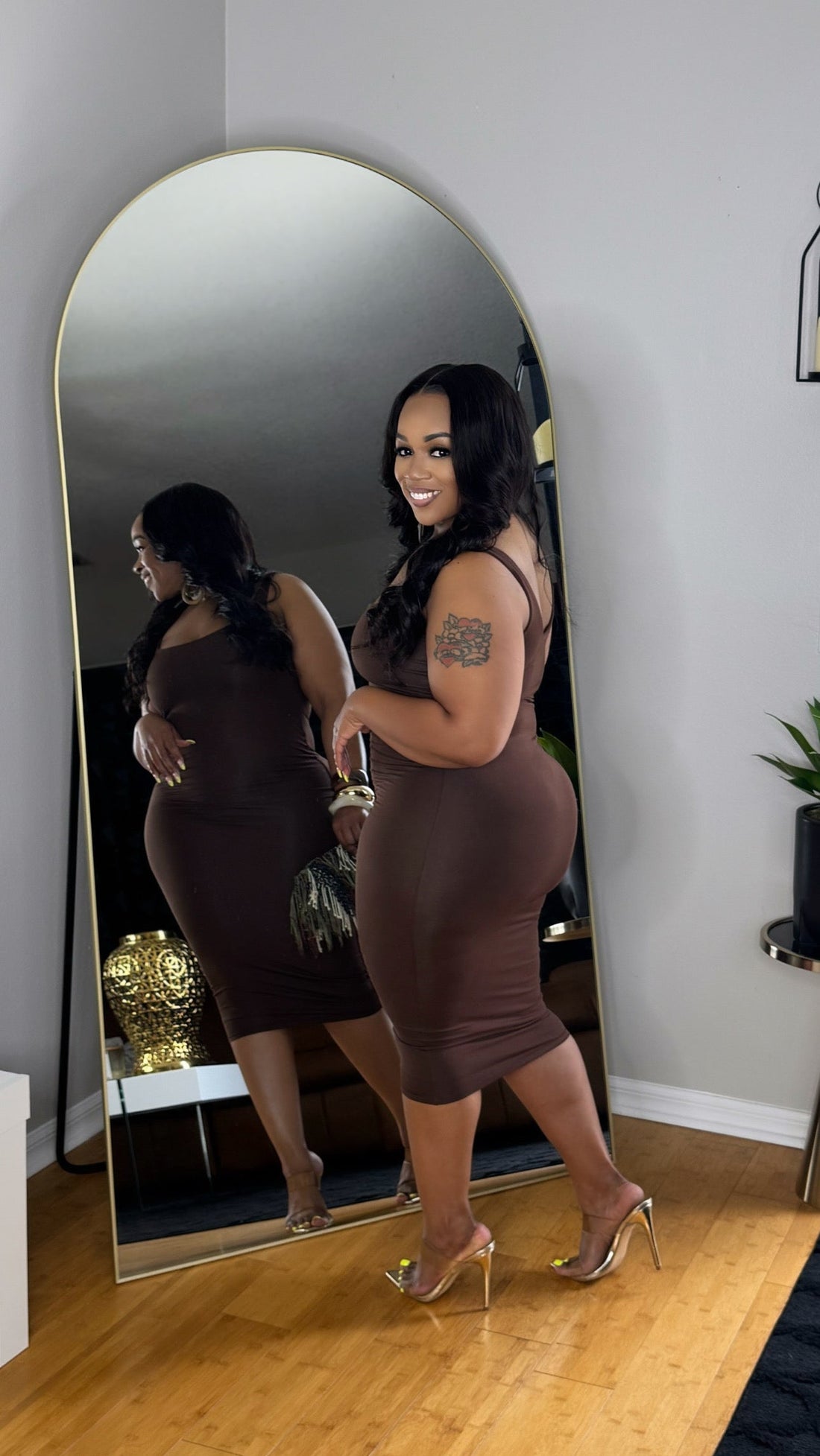 Simply Cute Dress-Brown