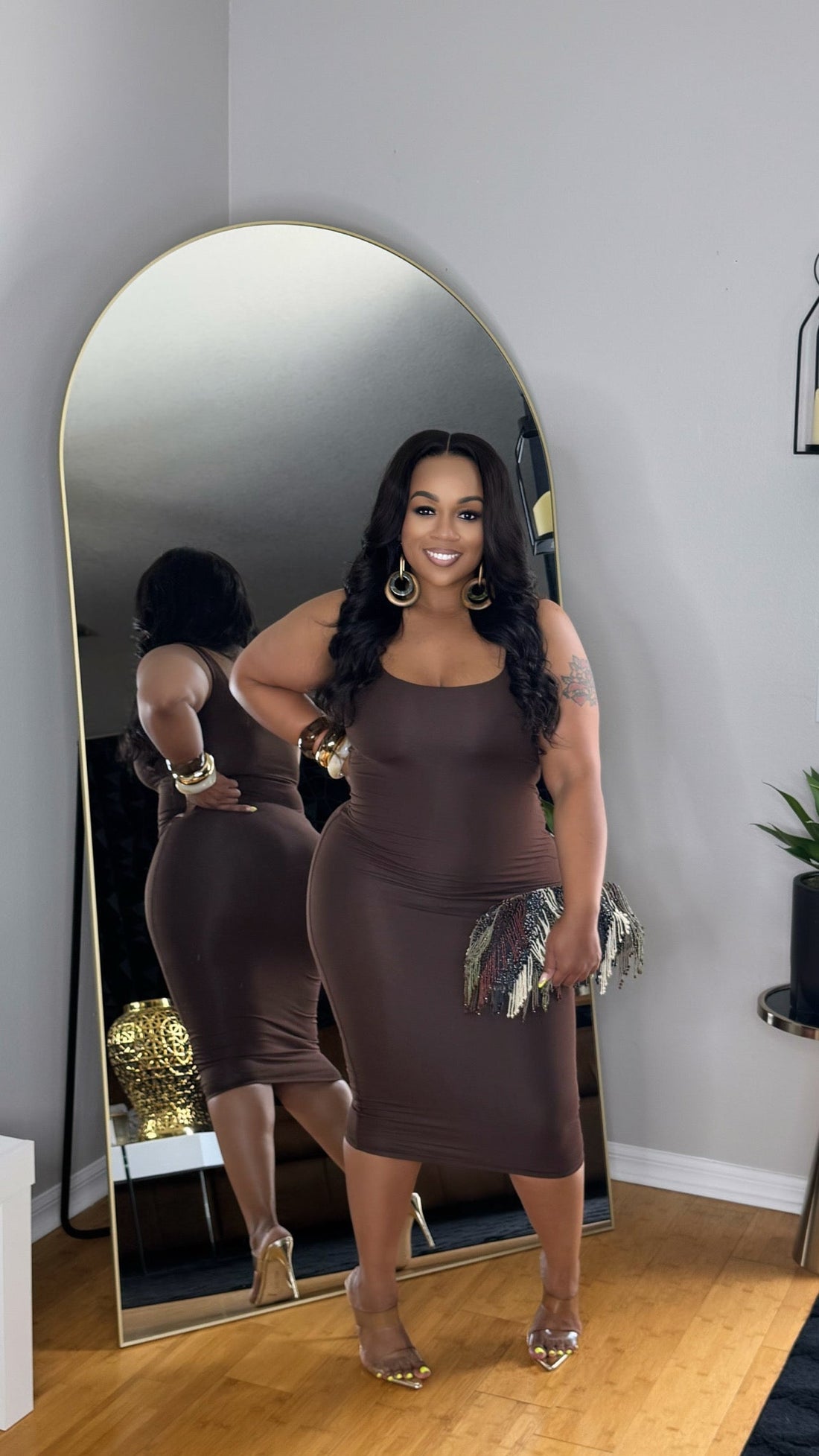 Simply Cute Dress-Brown