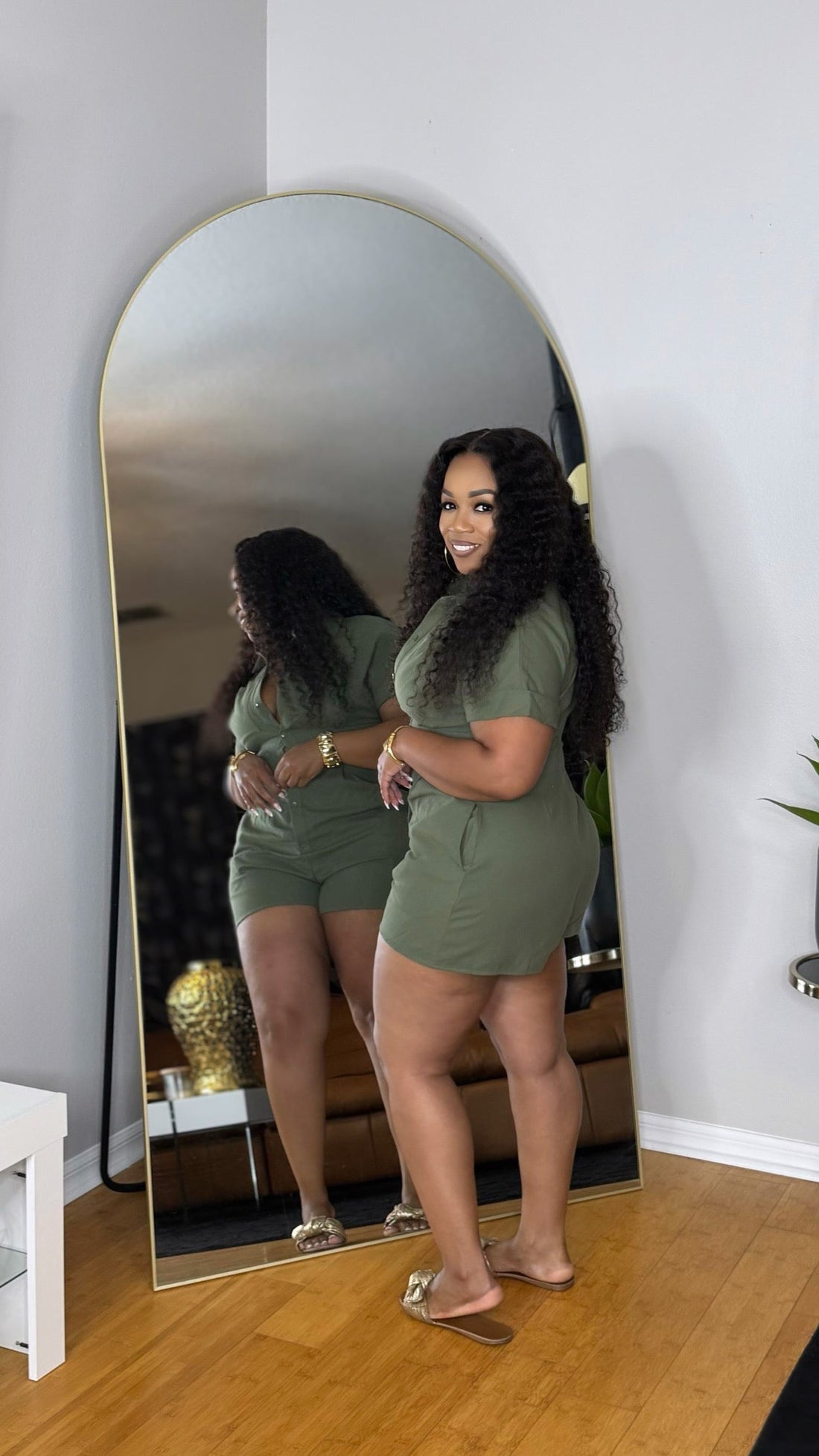 Casual Slay Romper-Olive