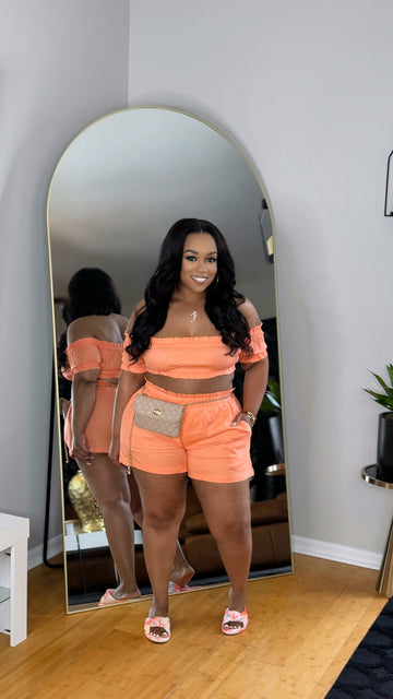 Quick Look Short Set- Coral