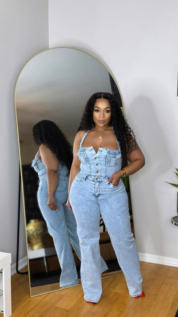 You Like it Jumpsuit- Blue