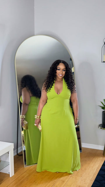 Lola Maxi Dress- Chartreuse