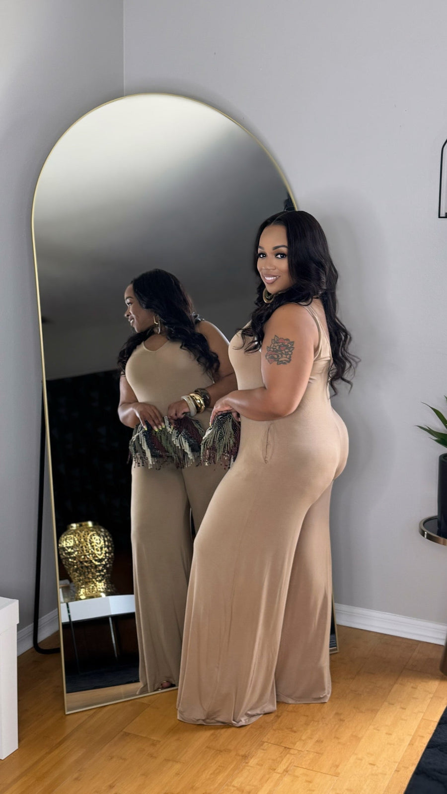Talk Nicely Jumpsuit- Mocha